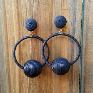 Black woven earrings